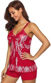 img 2 attached to Women's Clothing: SHELY Paisley Printed Tankini Swimsuit for Optimal Style and Comfort