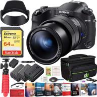 📸 sony rx10 iv cyber-shot high zoom 20.1mp camera with 24-600mm f.2.4-f4 lens complete bundle: 64gb memory card, camera bag, 2x battery, photo and video professional editing suite logo