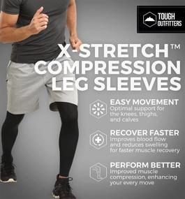img 3 attached to 👣 Compression Leg Sleeves for Men, Women & Youth - Basketball & Football - Full Leg Sleeves with UPF 50 UV Protection