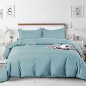 img 4 attached to 🛏️ BEDELITE King Duvet Cover Set Grayish Blue - Soft & Comfortable Bedding with Zipper Closure, Hotel Collection Comforter Cover (Wrinkle-Free, Lightweight, Breathable)