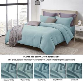 img 2 attached to 🛏️ BEDELITE King Duvet Cover Set Grayish Blue - Soft & Comfortable Bedding with Zipper Closure, Hotel Collection Comforter Cover (Wrinkle-Free, Lightweight, Breathable)