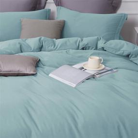 img 3 attached to 🛏️ BEDELITE King Duvet Cover Set Grayish Blue - Soft & Comfortable Bedding with Zipper Closure, Hotel Collection Comforter Cover (Wrinkle-Free, Lightweight, Breathable)