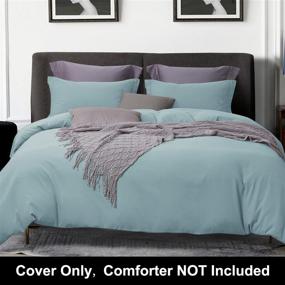 img 1 attached to 🛏️ BEDELITE King Duvet Cover Set Grayish Blue - Soft & Comfortable Bedding with Zipper Closure, Hotel Collection Comforter Cover (Wrinkle-Free, Lightweight, Breathable)