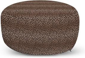 img 4 attached to 🦁 Lunarable Yellow Ombre Ottoman Pouf, Leopard Print Inspired Color Transitioning Decorative Foot Rest, Removable Cover for Living Room and Bedroom, Beige Caramel