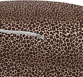 img 2 attached to 🦁 Lunarable Yellow Ombre Ottoman Pouf, Leopard Print Inspired Color Transitioning Decorative Foot Rest, Removable Cover for Living Room and Bedroom, Beige Caramel