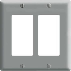 img 1 attached to 🔲 Leviton 80409-GY Пластина для стены Decora: Серый, улучшенный дизайн 2 группы