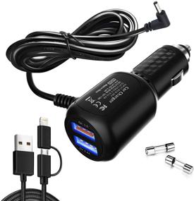 img 4 attached to 🔌 6.5ft Radar Detector Power Cord with Dual USB QC3.0 Quick Charger - Compatible with Uniden, Escort, Valentine, Beltronics, Passport, Cobra, and More (DC3.5QC3.0)