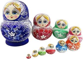 img 4 attached to Vibrant Porcelain Matryoshka Christmas Ornament