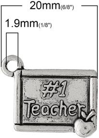 img 3 attached to JGFinds School Teacher Backpack: DIY Jewelry Making Supplies - 120 Pack Variety Mix with Chalkboard and School Bus Charms