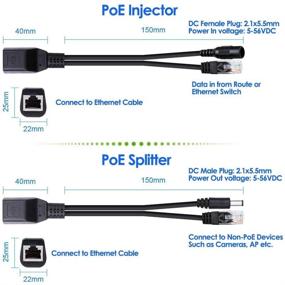 img 2 attached to iCreatin Passive PoE Injector and Splitter Cable Kit (5-Pack) with 2.1x 5.5mm DC Barrel Jack - Power Over Ethernet Solution.