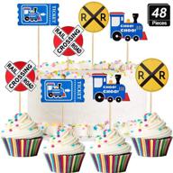 🚂 choo-choo! all aboard the railroad party crossing with 48 steam train cupcake toppers for a fun-filled birthday bash! логотип