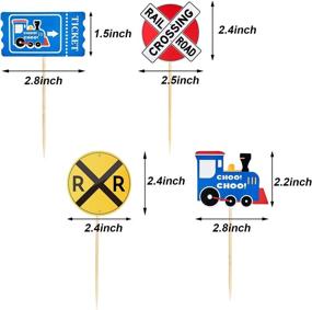 img 3 attached to 🚂 Choo-Choo! All Aboard the Railroad Party Crossing with 48 Steam Train Cupcake Toppers for a Fun-Filled Birthday Bash!