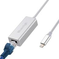 📱 bluechok rj45 ethernet lan network adapter for phone/pad - high-speed 10/100mbps silver adapter with 3.3ft cable for ios 10.0 or up logo