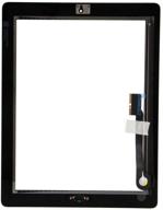 🖥️ aiiworld touch screen digitizer with home button and strong adhesive for ipad 3 - black logo