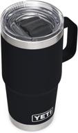 yeti rambler 20 oz travel mug: stainless steel, vacuum insulated - stronghold lid, black logo