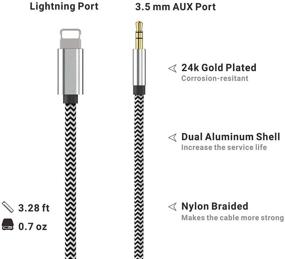 img 3 attached to Aux Cord For Phone 12/X/XS/11/11 Pro/11 Pro Max/8/8Plus/7/7Plus Aux Cable For Car 3 Portable Audio & Video