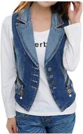 π women's casual sleeveless cropped denim vest jacket logo