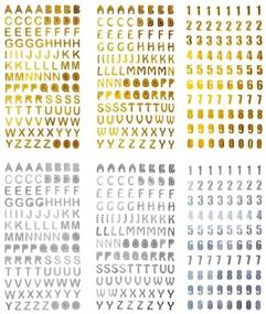 img 4 attached to 🌟 6 Sheets Glitter Gold and Silver Self-Adhesive Alphabet Letter and Number Journaling Stickers by Hyamass