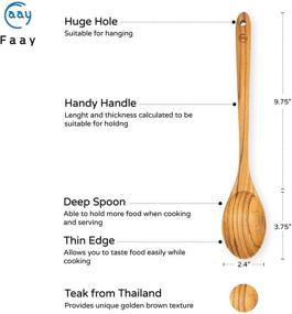 img 2 attached to 🥄 FAAY 13.5" Teak Cooking Spoon: Handcrafted, Healthy, and Moisture-Resistant for Non-Stick Cookware