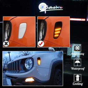 img 2 attached to 🚦 GTINTHEBOX Smoked Lens Amber LED Side Marker Turn Signal Lights Set, Compatible with 2014-2022 Jeep Renegade, 2 Pcs Side Marker Lamp Kit