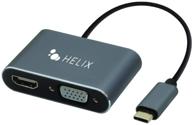 💻 helix usbconnect adapter: seamless usb-c to hdmi and vga connectivity, standard size logo