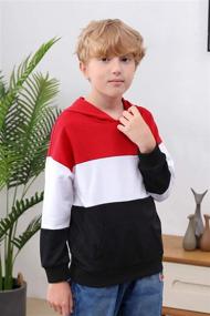 img 2 attached to 👕 Stylish NAVINS Contrast Colorblock Patchwork Sweatshirt for Boys: Fashionable Hoodies & Sweatshirts