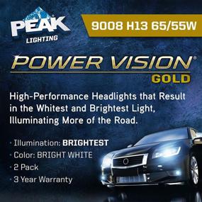 img 3 attached to 🔦 Enhance Night-time Visibility with PEAK Power Vision Gold Automotive Performance Headlamp, 9008 H13, 2 Pack
