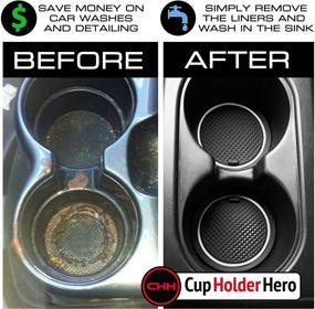 img 1 attached to 🚗 Honda Odyssey Accessories 2018-2022 CupHolderHero - Premium Custom Interior Non-Slip Anti Dust Cup Holder Inserts, Center Console Liner Mats, Door Pocket Liners 40-pc Set with White Trim