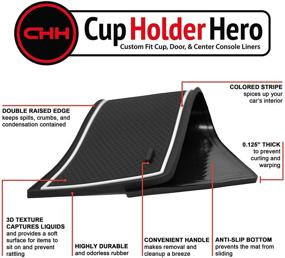 img 3 attached to 🚗 Honda Odyssey Accessories 2018-2022 CupHolderHero - Premium Custom Interior Non-Slip Anti Dust Cup Holder Inserts, Center Console Liner Mats, Door Pocket Liners 40-pc Set with White Trim