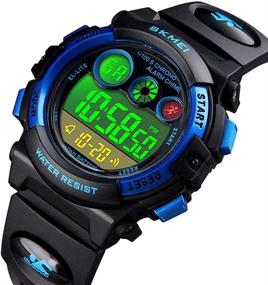 img 3 attached to Skmei Waterproof LED Light Kids Sports Watch – Multi Function Digital Wristwatches for Boys and Girls