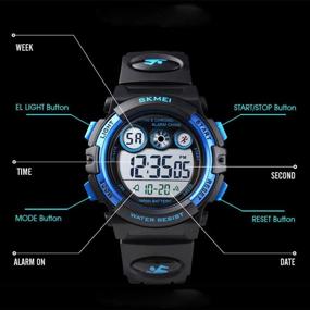 img 1 attached to Skmei Waterproof LED Light Kids Sports Watch – Multi Function Digital Wristwatches for Boys and Girls