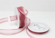 🎀 amorecreations 7/8 inch x 25yds organza ribbon with satin trim for wedding, baby shower, gifts, crafts, dancer wands & more - guaranteed colors (dusty rose) logo