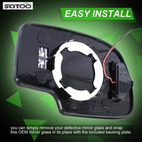 img 2 attached to 🔍 SCITOO Driver Left Side Power Heated Signal Mirror Glass Replacement for 2003-2007 Chevy Silverado Suburban GMC Sierra Yukon - Tow Mirror Compatible for Exterior Mirror Replacement