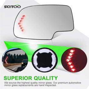 img 3 attached to 🔍 SCITOO Driver Left Side Power Heated Signal Mirror Glass Replacement for 2003-2007 Chevy Silverado Suburban GMC Sierra Yukon - Tow Mirror Compatible for Exterior Mirror Replacement