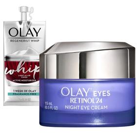 img 4 attached to 💕 Набор для подарков Olay Regenerist Retinol Eye Cream + Retinol 24 Night Eye Cream (0,5 унции) с дорожным / пробным размером взбитого увлажняющего крема для лица