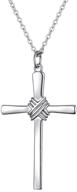 elegant easter cross necklace in sterling silver | unisex gift with long chain for men, women, boys, and girls logo