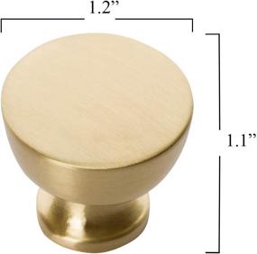 img 2 attached to 🔘 Satin Brass Cabinet Knobs - Pack of 5 - Brushed Gold Drawer Pulls - Round Shape - SHKM013-BRS-5
