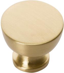 img 4 attached to 🔘 Satin Brass Cabinet Knobs - Pack of 5 - Brushed Gold Drawer Pulls - Round Shape - SHKM013-BRS-5
