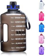 🚰 128oz water bottle with time marker - large gallon size, leak-proof and bpa free - ideal for running, fitness, camping, hiking, outdoor sports - wide mouth reusable drinking jug logo