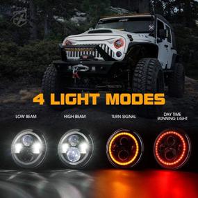 img 3 attached to Xprite 7 Inch 90W LED Headlights With Red Halo Ring Angel Eyes Compatible With 1997 - 2018 Jeep Wrangler JK TJ LJ(DOT Approved)