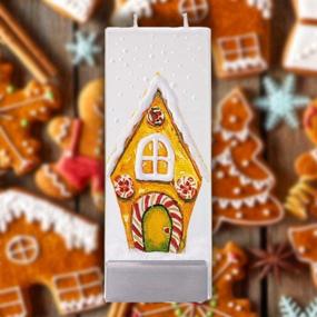 img 3 attached to 🏠 Flatyz Gingerbread House Christmas Candles - Decorative Hand Painted Candle Gifts 6 inches, Perfect for Women or Men