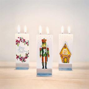 img 2 attached to 🏠 Flatyz Gingerbread House Christmas Candles - Decorative Hand Painted Candle Gifts 6 inches, Perfect for Women or Men