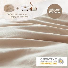 img 3 attached to Роскошный комплект чехла для одеяла из французского льна от Simple&Opulence