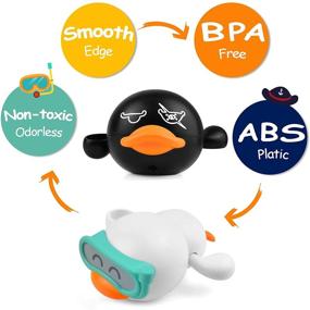 img 1 attached to 🦆 LiKee Floating Wind-up Ducks Baby Bath Toys - Water Play Set with Net, Ideal Gift for Bathtub, Shower, Beach - Ages 1-6 (3 Ducks & 1 Net)