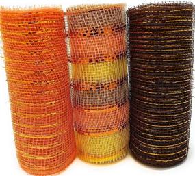 img 1 attached to 🍂 Crafting Wreath Mesh Rolls: Pack of 3 Decorative Fall Harvest Styles