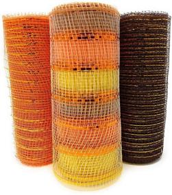 img 2 attached to 🍂 Crafting Wreath Mesh Rolls: Pack of 3 Decorative Fall Harvest Styles