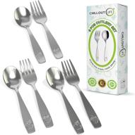 🍴 stainless steel kids silverware set - child and toddler safe flatware - kids utensil set - metal kids cutlery set (6 piece, stainless steel) - enhance your child's dining experience! logo