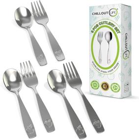 img 4 attached to 🍴 Stainless Steel Kids Silverware Set - Child and Toddler Safe Flatware - Kids Utensil Set - Metal Kids Cutlery Set (6 Piece, Stainless Steel) - Enhance Your Child's Dining Experience!