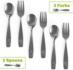 img 3 attached to 🍴 Stainless Steel Kids Silverware Set - Child and Toddler Safe Flatware - Kids Utensil Set - Metal Kids Cutlery Set (6 Piece, Stainless Steel) - Enhance Your Child's Dining Experience!