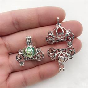 img 1 attached to 📿 10 Pack Silver Pearl Cage Locket Pendants for Jewelry Making Craft, DIY Essential Oil Diffuser Necklace Bracelet, Bulk Beads Aromatherapy Diffuser Charms, Perfect Gifts for Women Girls